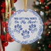 Personalized You Left Paw Prints On My Heart Toile De Jouy Style For Dog Lover Ceramic Ornament HA75 897154