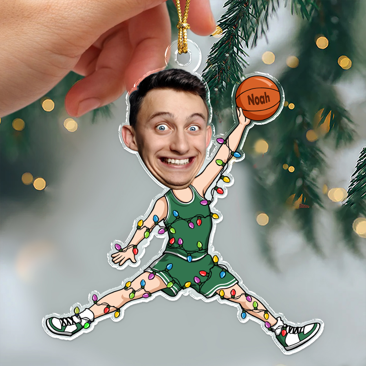 Custom Photo Basketball Players Personalized Acrylic Ornament HA75 897822
