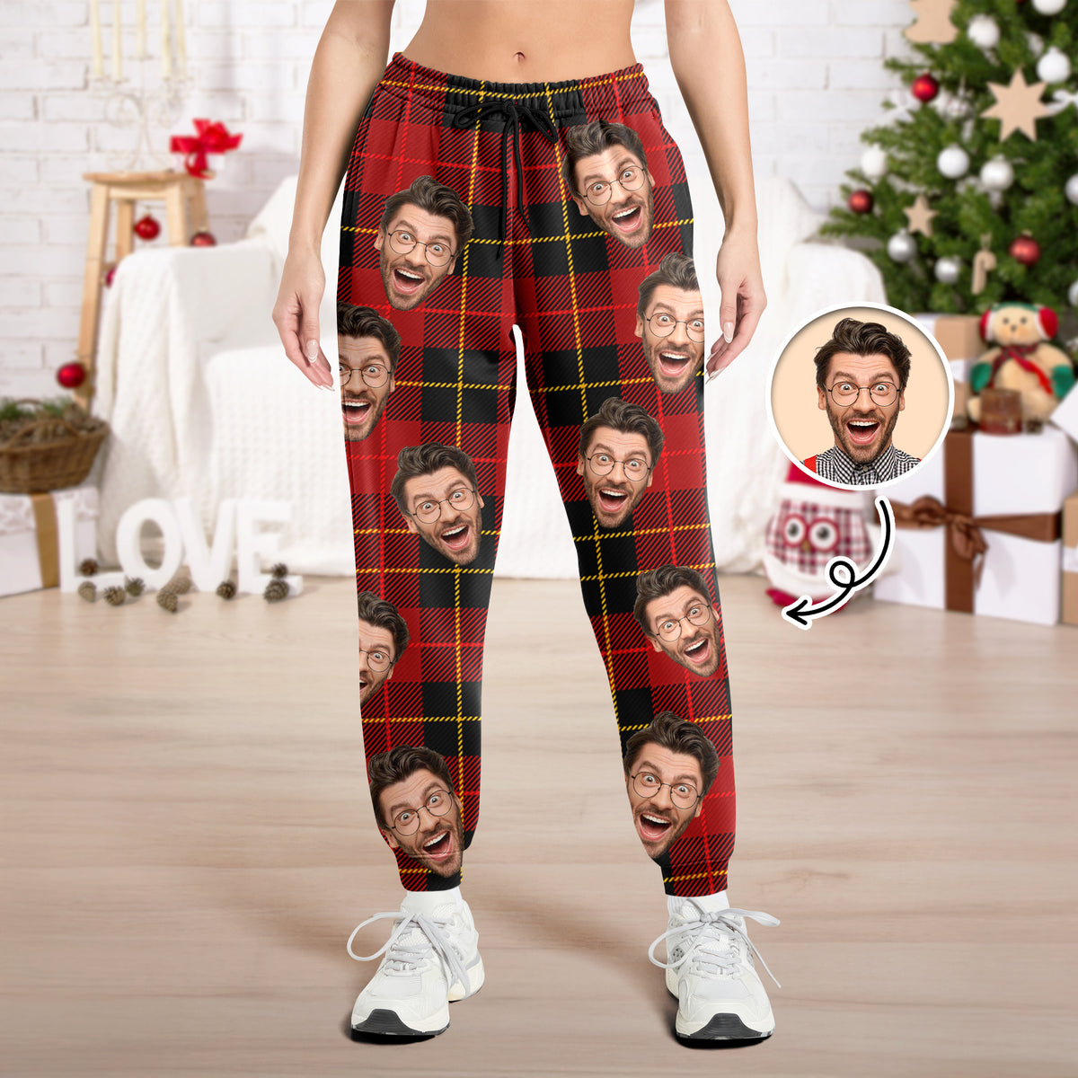 Custom Face Photo Sweatpants Gift For Christmas HO82 894952