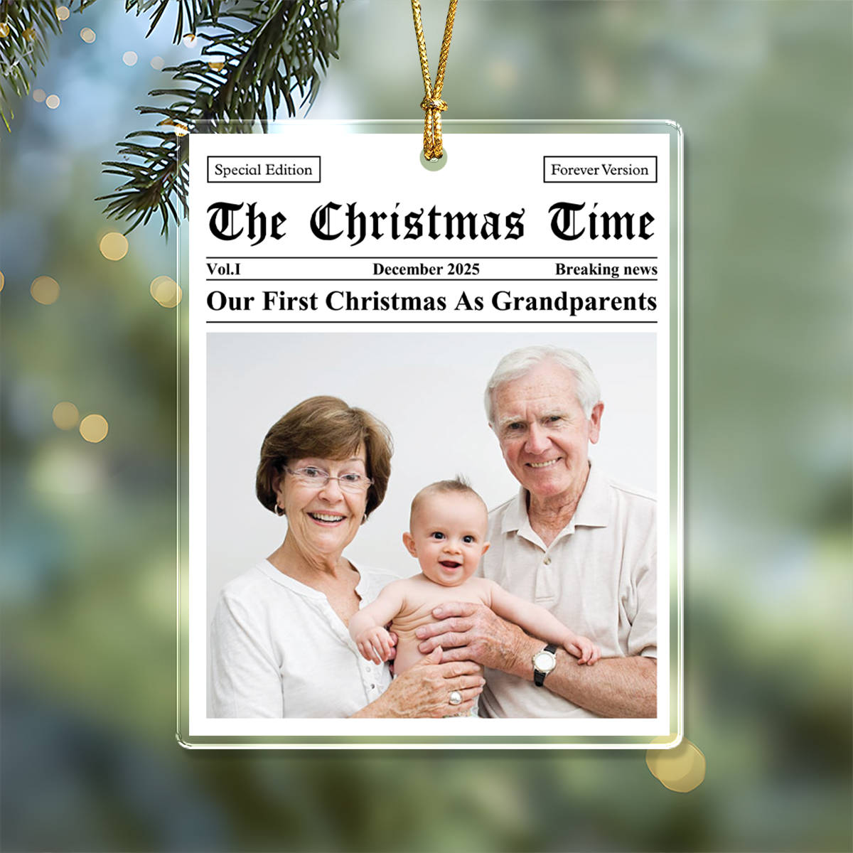 Custom Photo Our First Christmas As Personalized Acrylic Ornament Gift For 1st Baby, New Parents, New Grandparents CH07 899504