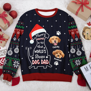Custom Photo Merry Woofmas To The World Dog Ugly Sweater CH07 899464