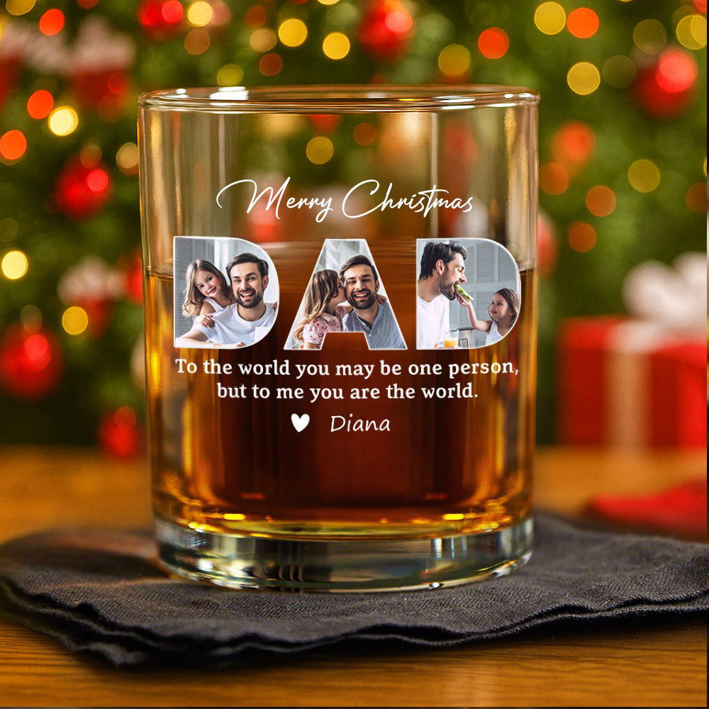 Custom Photo Merry Christmas Family Whiskey Glass TH10 896535