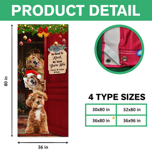 Custom Photo Santa Dog No Need To Knock Christmas Decoration Door Cover LM32 895673