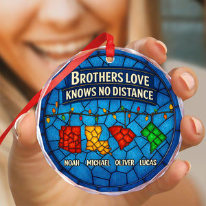 Personalized Gift Family Love Knows No Distance Glass Ornament LM32 895627