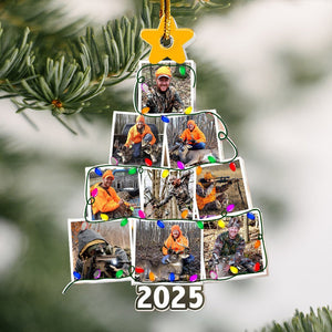 Custom Photo Christmas Tree For Hunting Lover Acrylic Ornament N304 890107