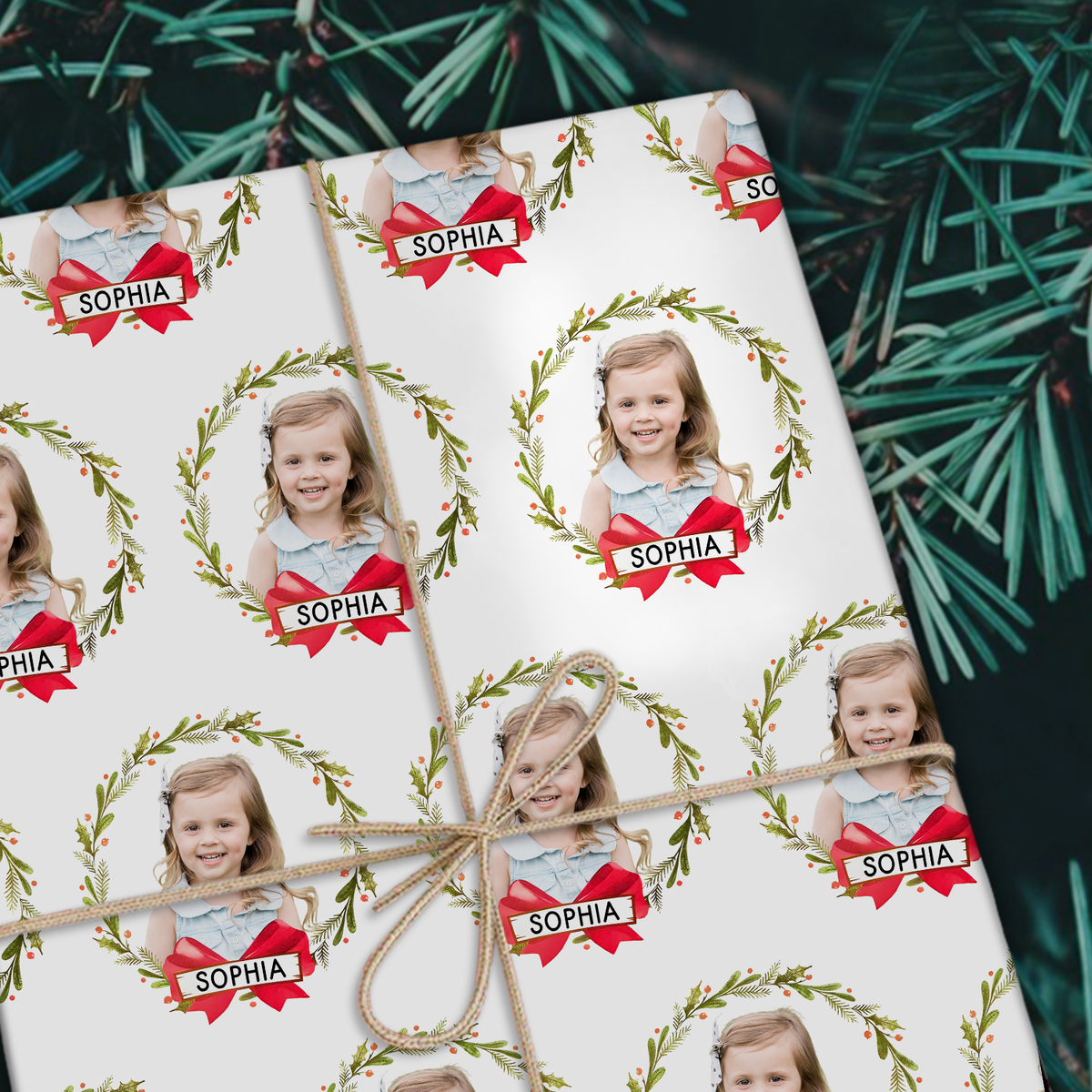 Custom Human Photo Christmas Wrapping Paper CH07 895696