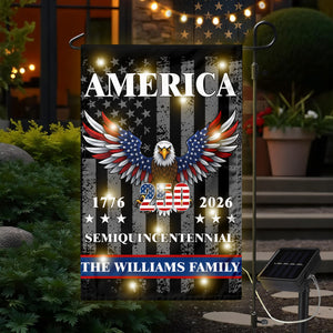 Custom Family America Eagle 250th Anniversary Semiquincentennial 1776-2026 Patriotic Led Garden Flag CH07 895372
