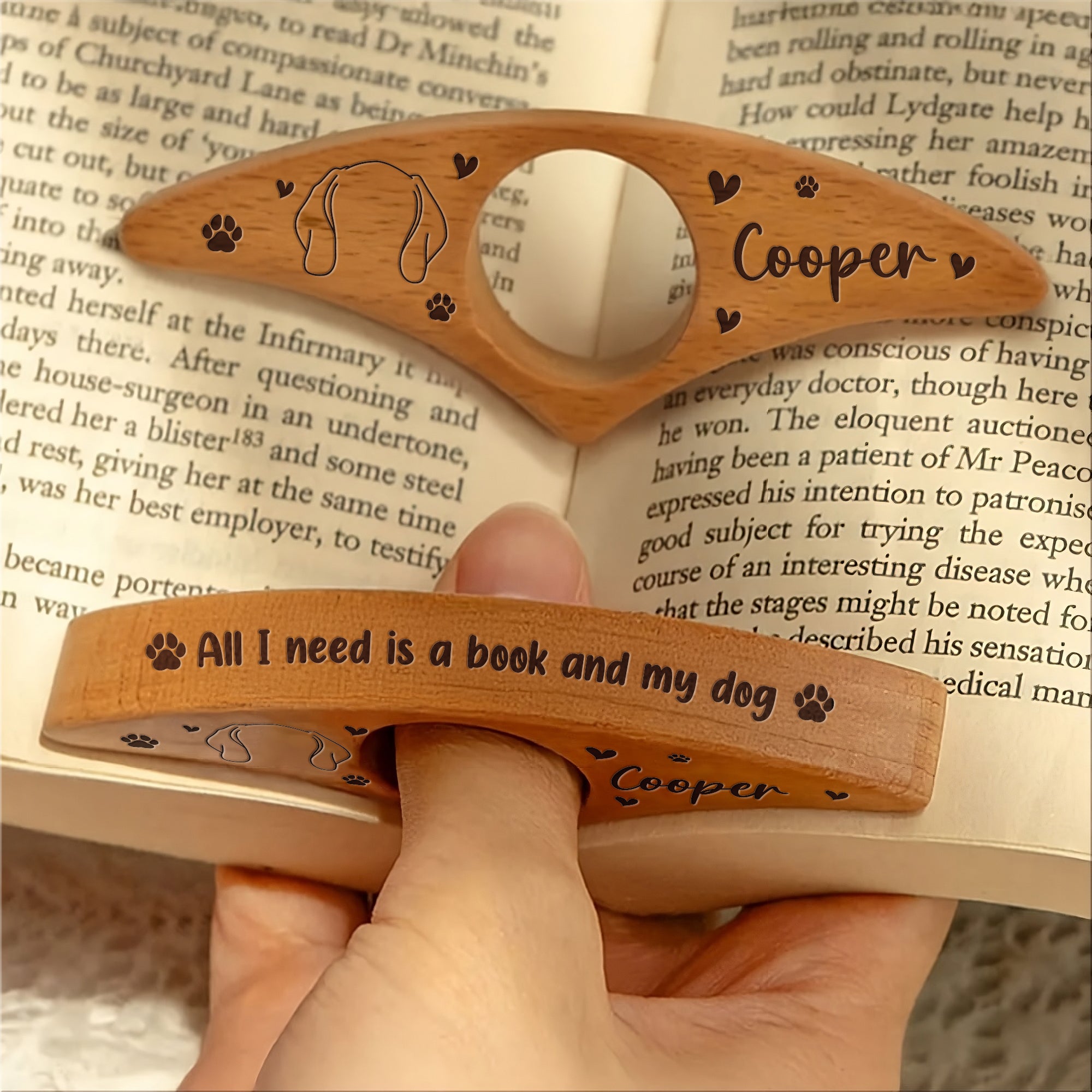 Personalized All I Need Is A Book And My Dog Engraved Book Page Holder TH10 896847