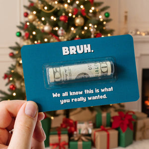 Personalized Gift Merry Christmas BRUH Money Holder Card HO82 900540