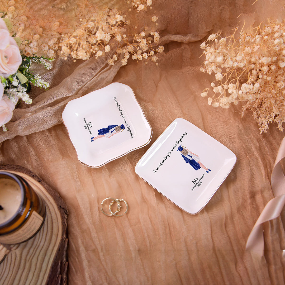 The Tassle Was Worth The Hassle - Family Personalized Custom Jewelry Dish - Graduation Gift For Family Members, Siblings, Brothers, Sisters 857416