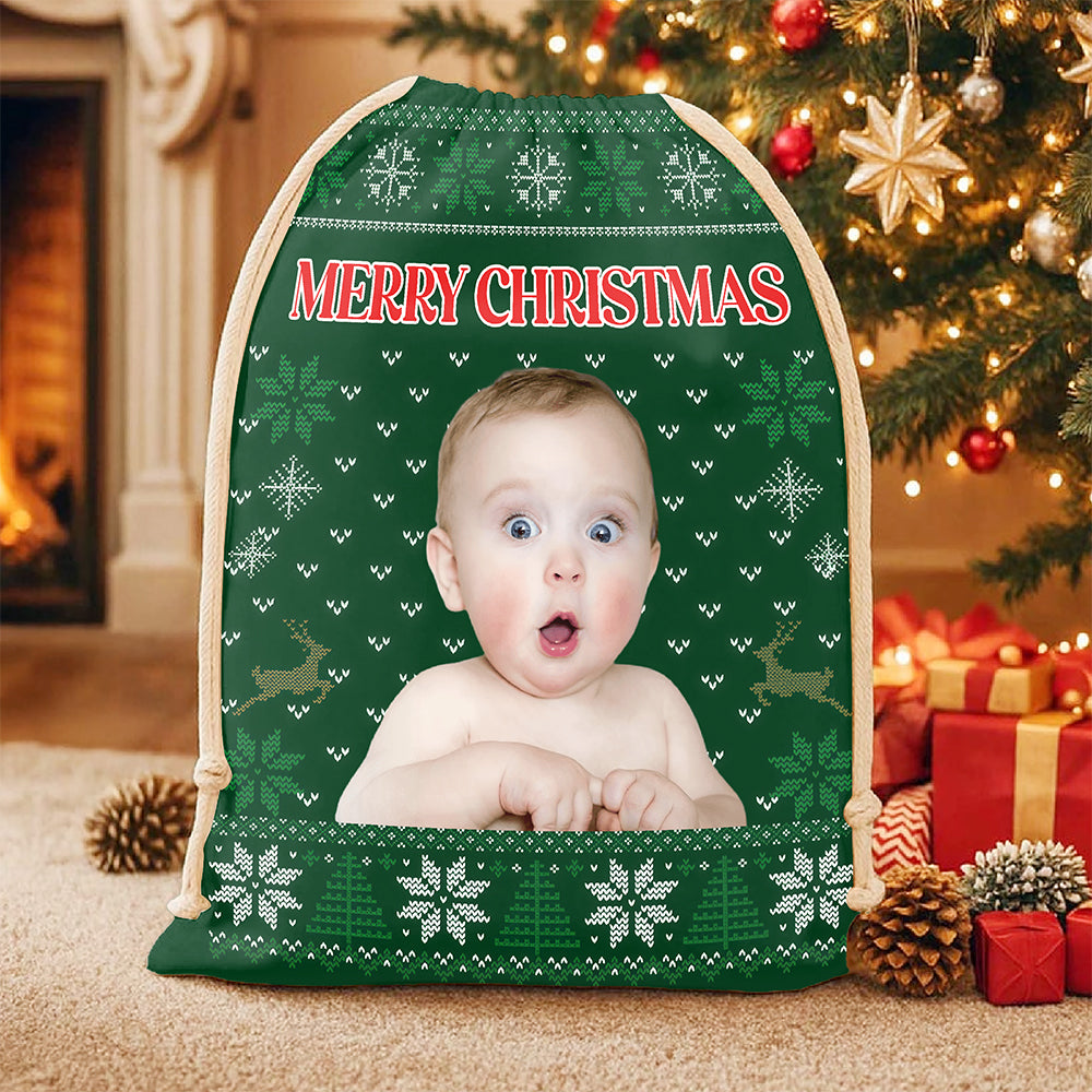 Custom Kid Photo Merry Christmas Gift Bag TH10 896941