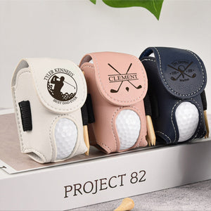 Personalized Name Leather Golf Ball Bag - Gift for Men, Dad, Boyfriend, Golf-Loving CH07 896882