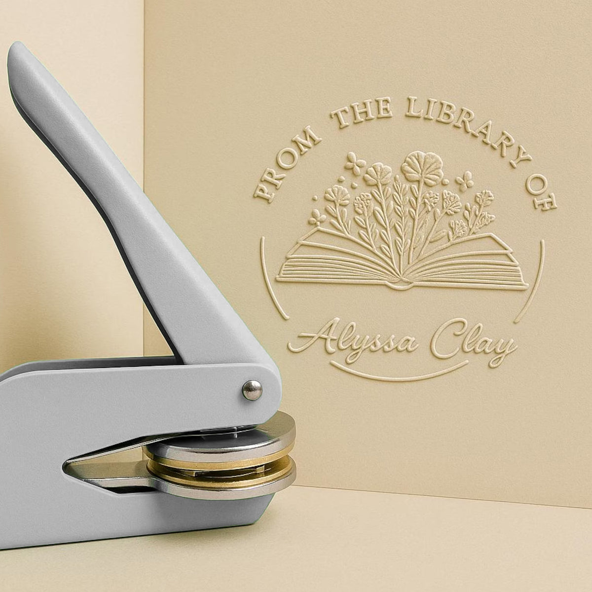 Custom Name From The Library Of Book Lover Book Embosser TH10 898077