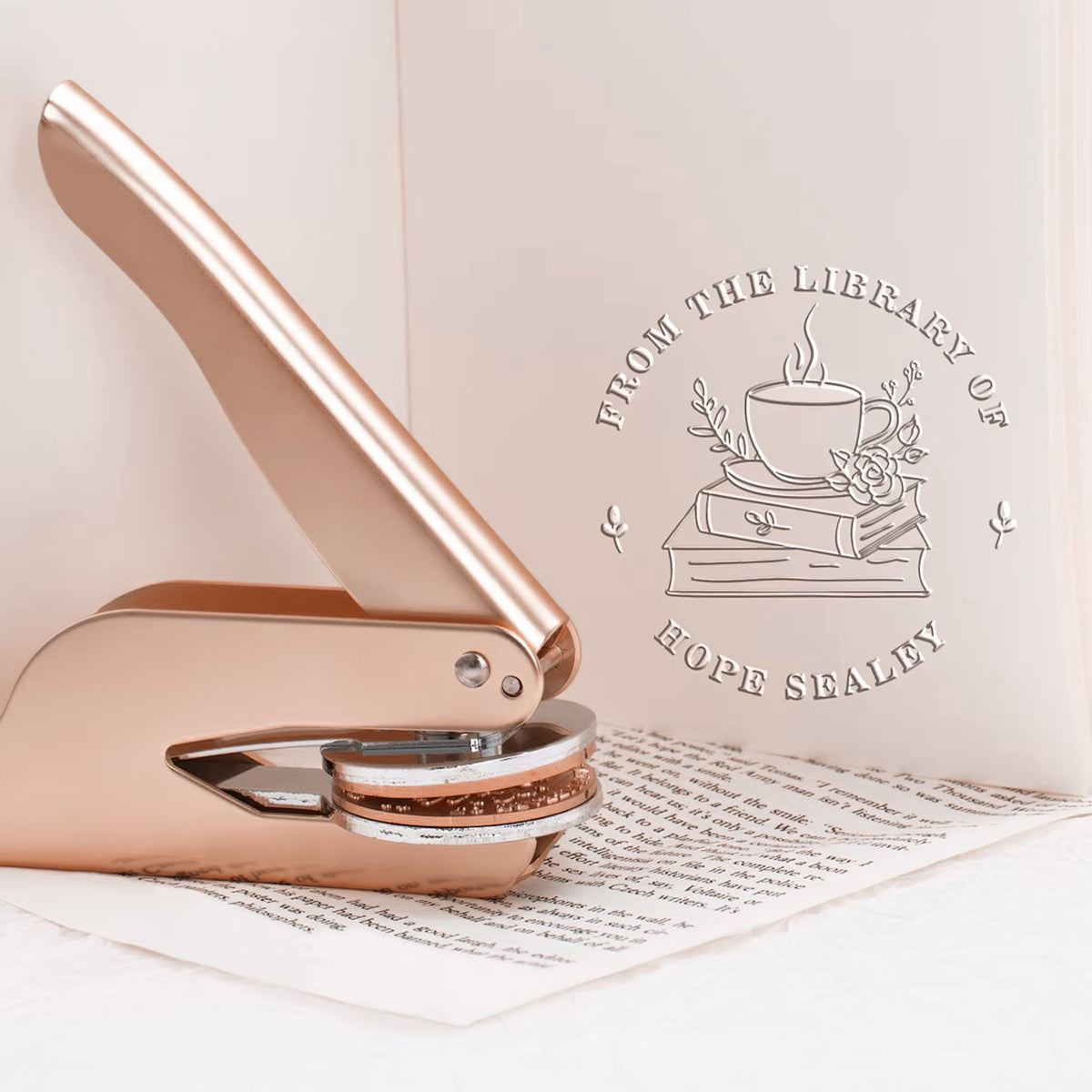 Custom Name From The Library Of Book Lover Book Embosser TH10 898077