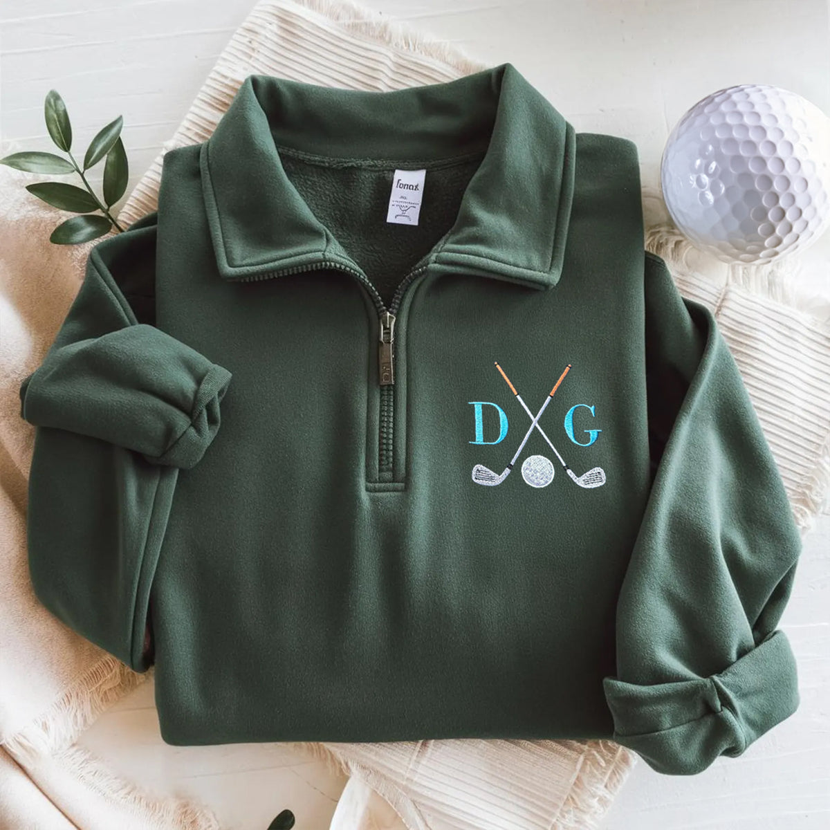 Personalized Monogram Embroidered Golf Quarter Zip Sweater, Unique Golf Enthusiast Gift, Golfers and Coaches Gift HO82 900678