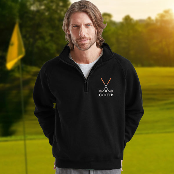 Personalized Golf Quarter Zip Sweater | Custom Monogram
