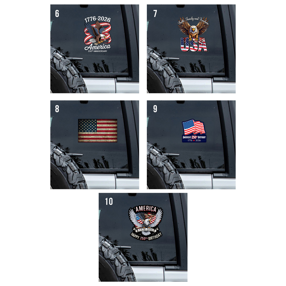 USA 250th Anniversary Car Window Decal Sticker TH10 898345