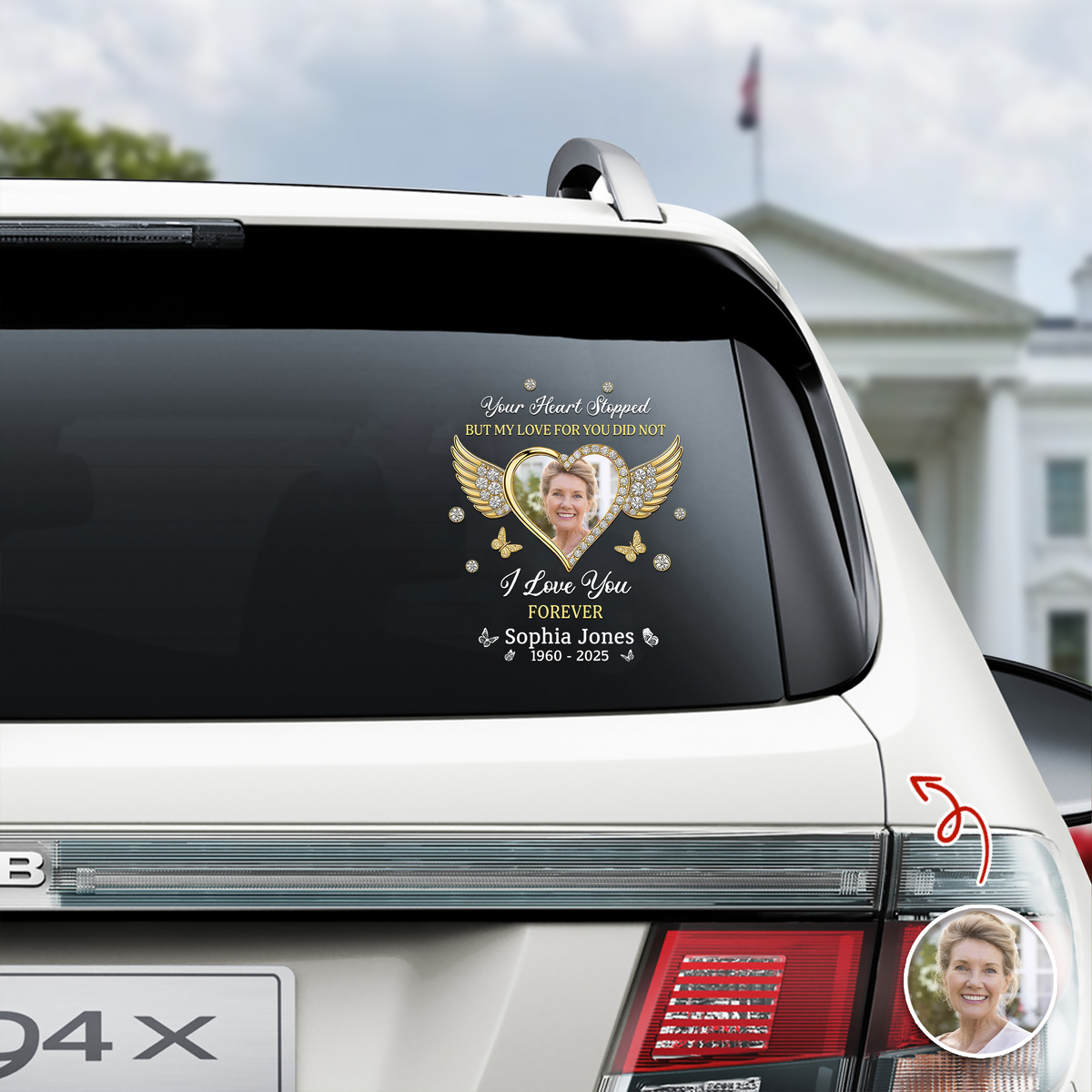 Custom Photo I Love You Forever Memorial Car Sticker HO82 900982