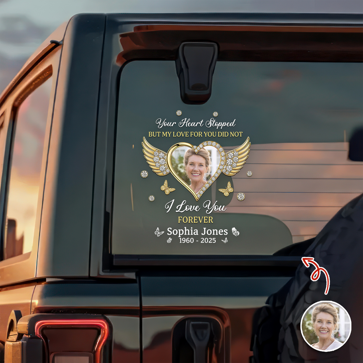 Custom Photo I Love You Forever Memorial Car Sticker HO82 900982