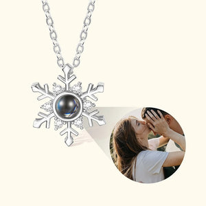 Personalised Snowflake Projection Necklace with Photo and I Love You For Couple TH10 898237