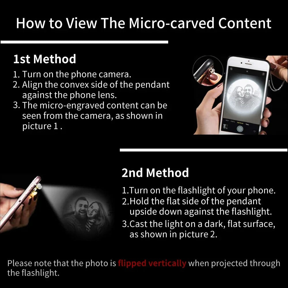 Personalised Snowflake Projection Necklace with Photo and I Love You For Couple TH10 898237