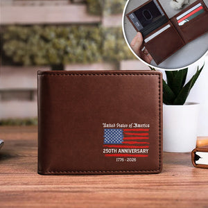 USA 250th Anniversary 1776-2026 Printed Leather Wallet Gift For Him CH07 910304