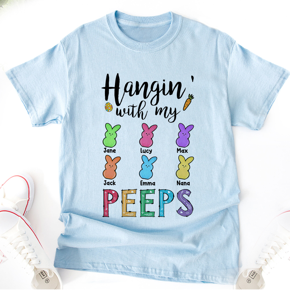 Hangin’ With My Peeps Easter Bright Shirt Personalized Gift For Easter Day HO82 901210