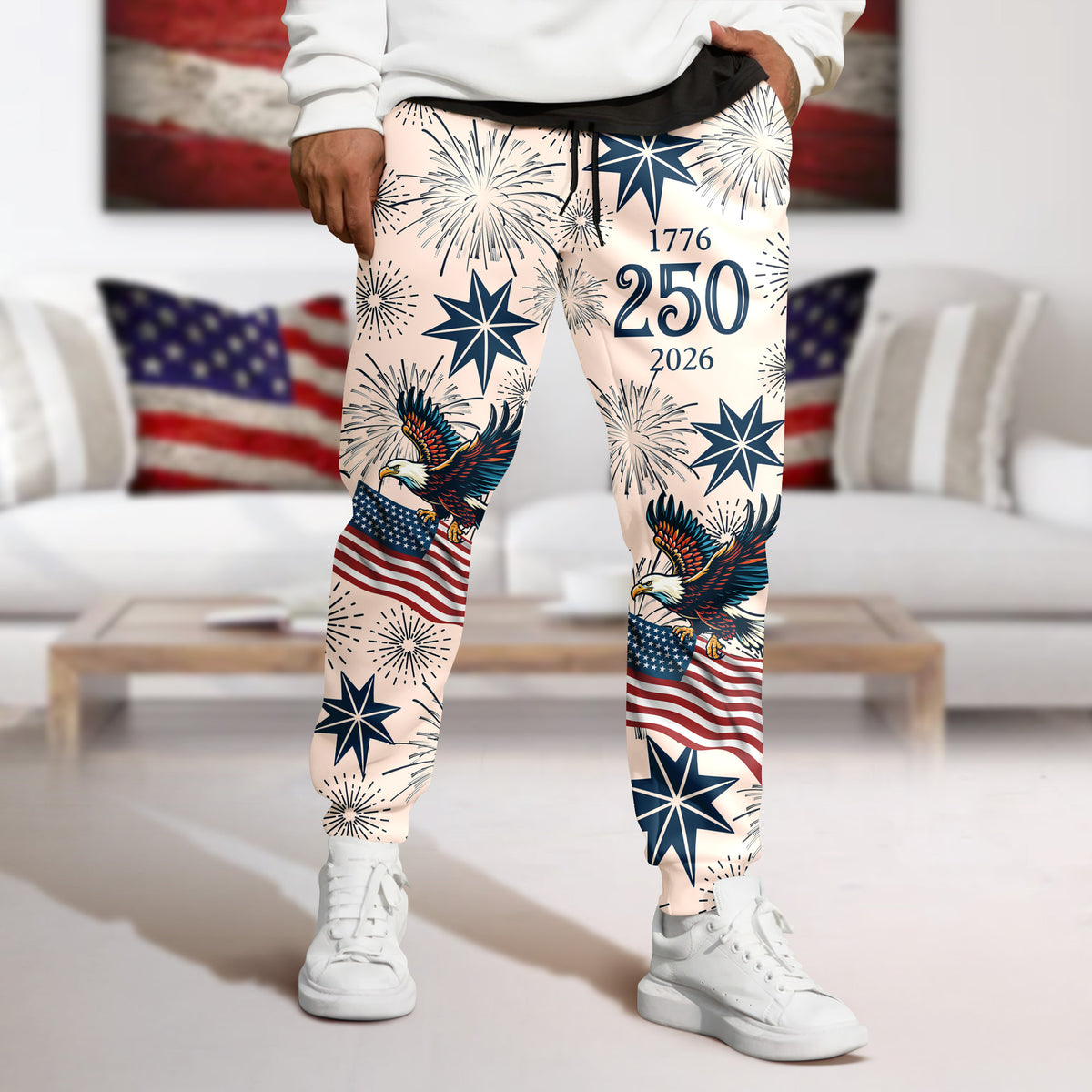 Personalized USA 250 Anniversary Eagle 1776-2026 Sweatpants TH10 898627