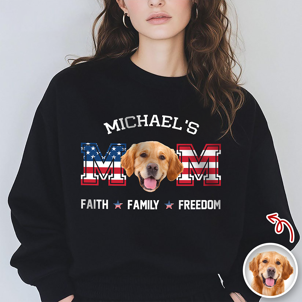 Custom Photo Dog Cat Dad Faith, Freedom & Family Dark Shirt LM32 897997