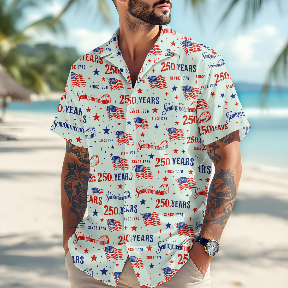 Personalized USA 250th Anniversary Semiquincentennial Hawaii Shirt HO82 901476