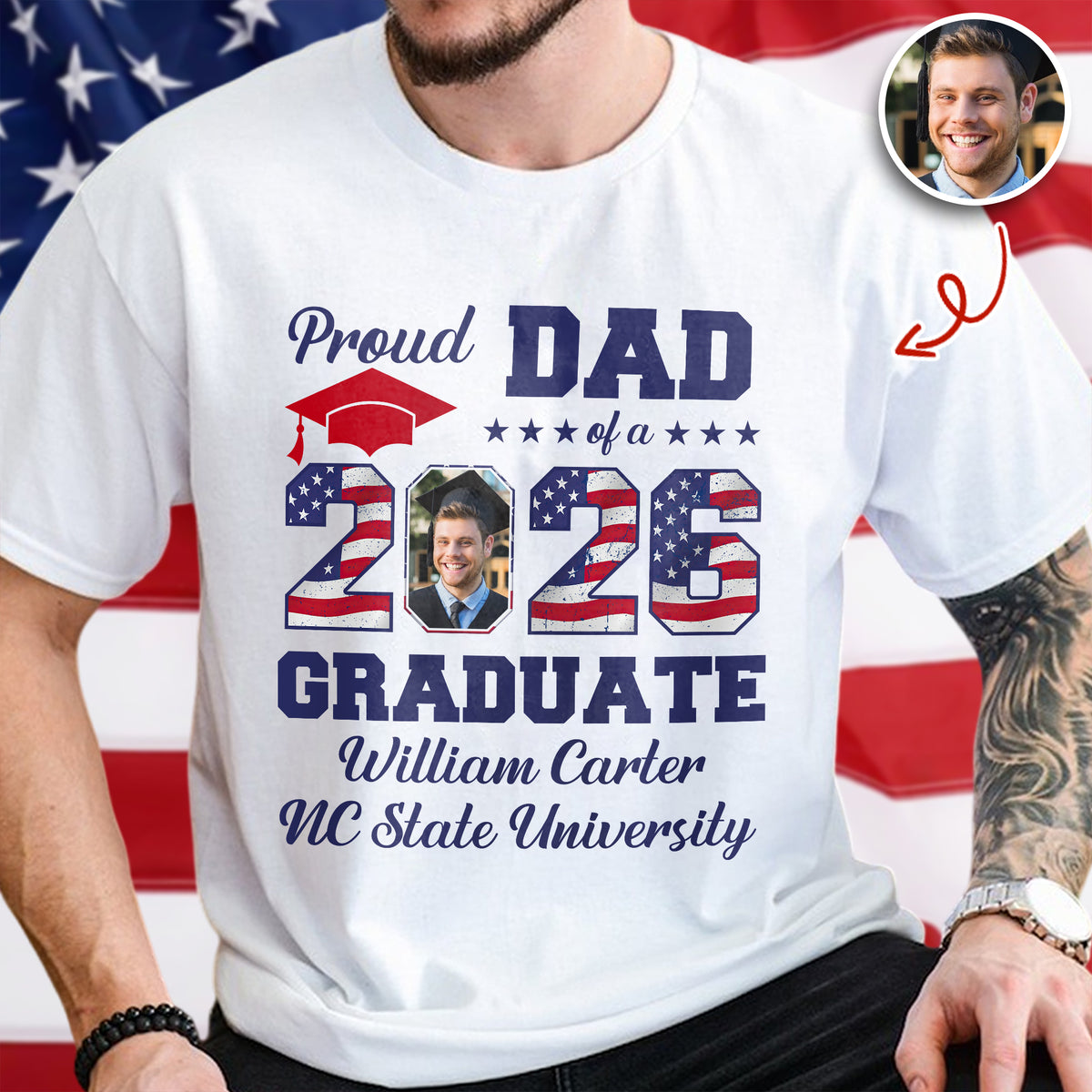 Custom Photo Proud Mom Of A Graduate - Graduation Bright Shirt HA75 920080