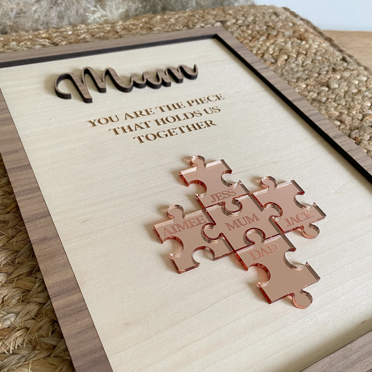 Personalized You Are The Piece That Holds Us Together 2-Layered Wooden Plaque - Mother's Day Gift HO82 901672
