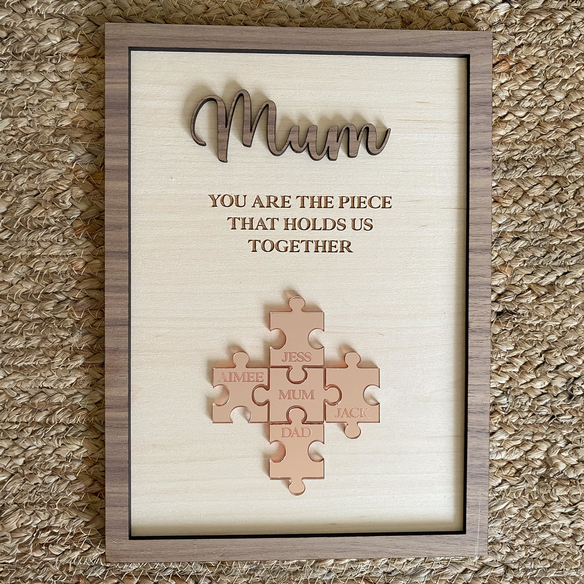 Personalized You Are The Piece That Holds Us Together 2-Layered Wooden Plaque - Mother's Day Gift HO82 901672