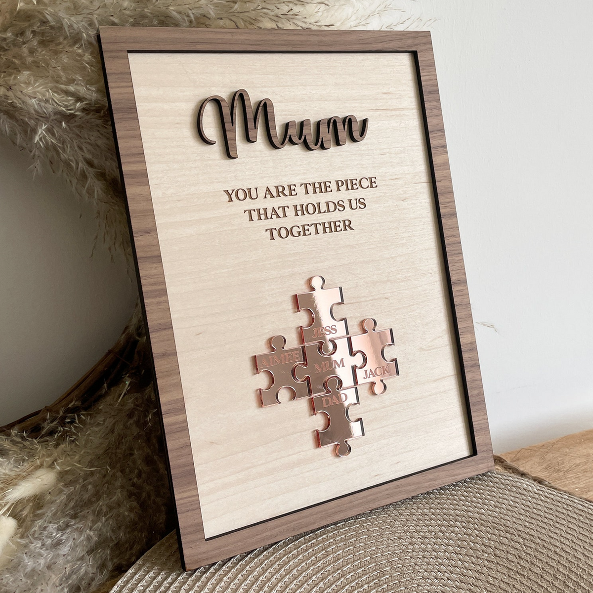Personalized You Are The Piece That Holds Us Together 2-Layered Wooden Plaque - Mother's Day Gift HO82 901672