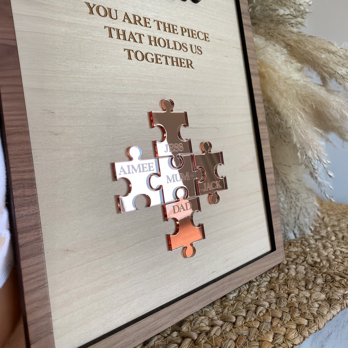 Personalized You Are The Piece That Holds Us Together 2-Layered Wooden Plaque - Mother's Day Gift HO82 901672