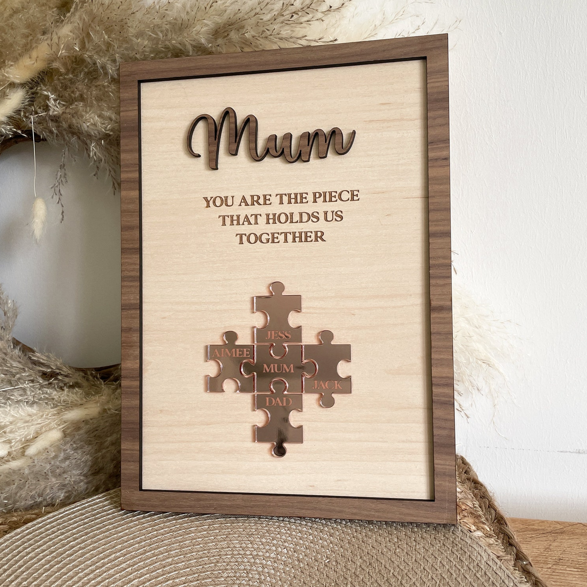 Personalized You Are The Piece That Holds Us Together 2-Layered Wooden Plaque - Mother's Day Gift HO82 901672