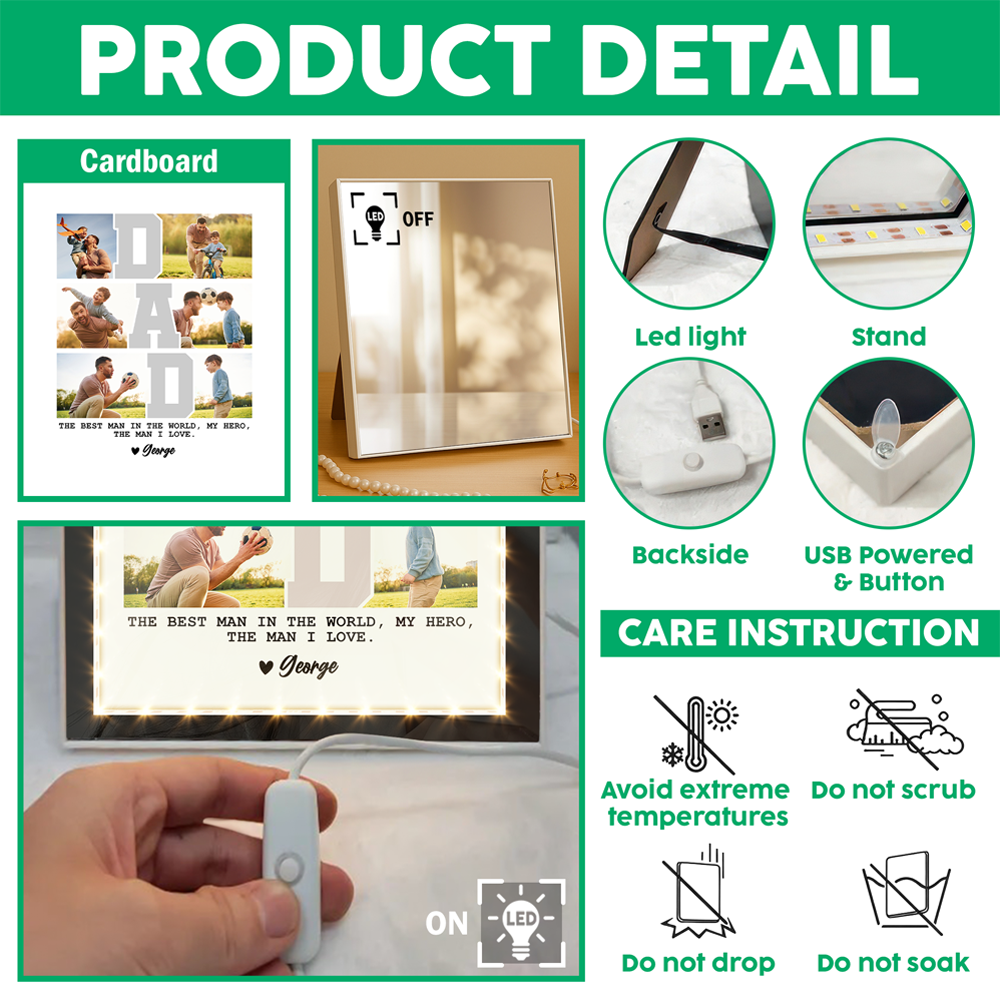 Custom Photo Dog Cat Pet Your Light Will Always Shine In My Heart Memorial Infinity Mirror Light Box HO82 901626