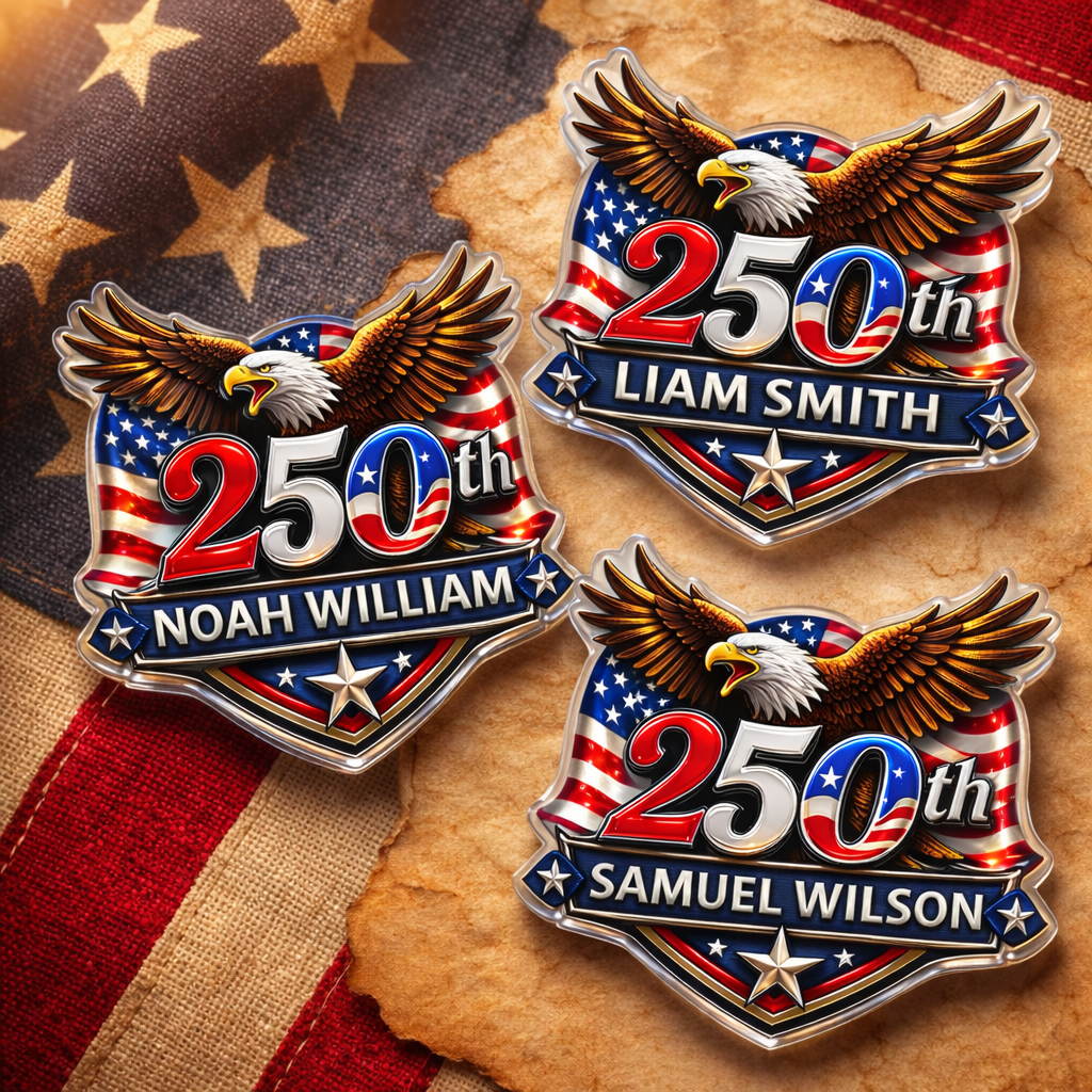 250th Anniversary 1776-2026 Eagle USA Semiquincentennial Patriotic Acrylic Pin HO82 901754