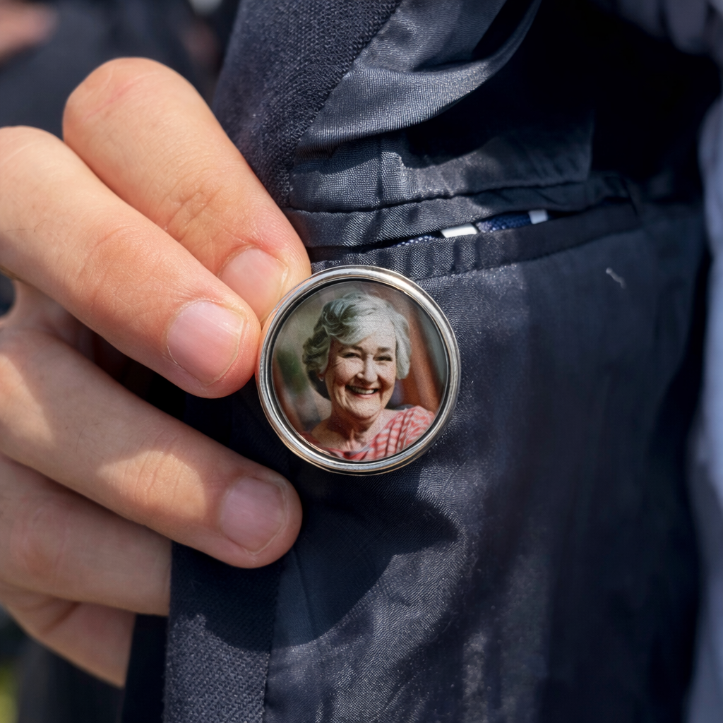 Custom Photo Forever In My Heart Memorial Lapel Pin - Gift for Loss of Loved Ones, In Loving Memory, Family Memorial Gifts HO82 901756