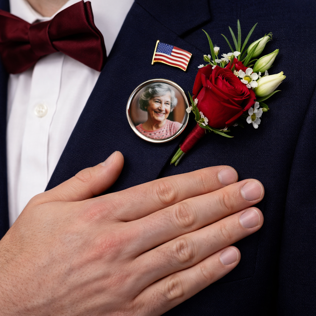 Custom Photo Forever In My Heart Memorial Lapel Pin - Gift for Loss of Loved Ones, In Loving Memory, Family Memorial Gifts HO82 901756