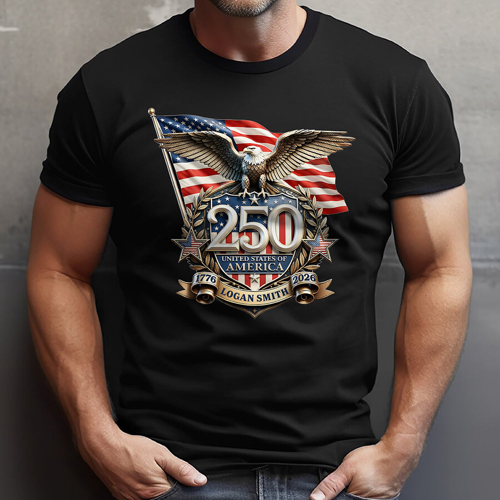 Personalized Patriot Eagle America 250th Anniversary Dark Shirt HO82 901836