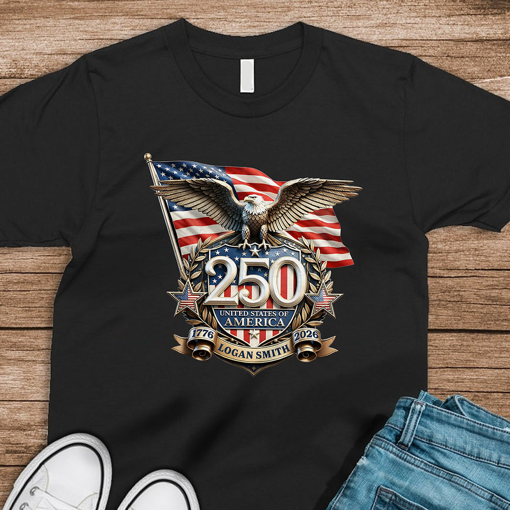 Personalized Patriot Eagle America 250th Anniversary Dark Shirt HO82 901836