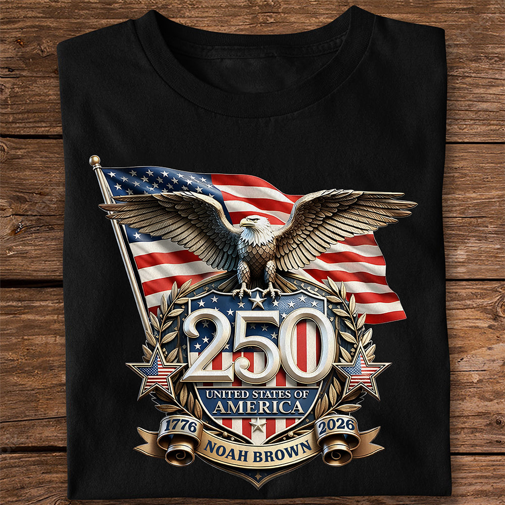 Personalized Patriot Eagle America 250th Anniversary Dark Shirt HO82 901836