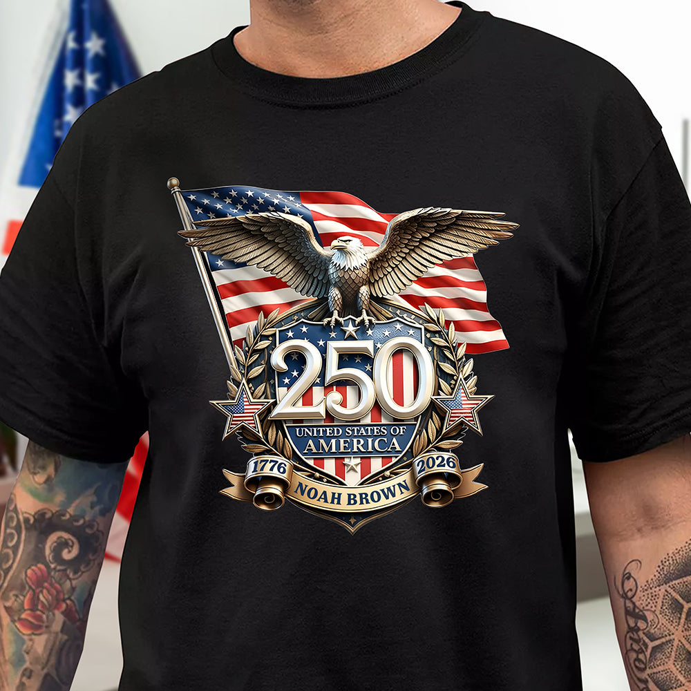 Personalized Patriot Eagle America 250th Anniversary Dark Shirt HO82 901836