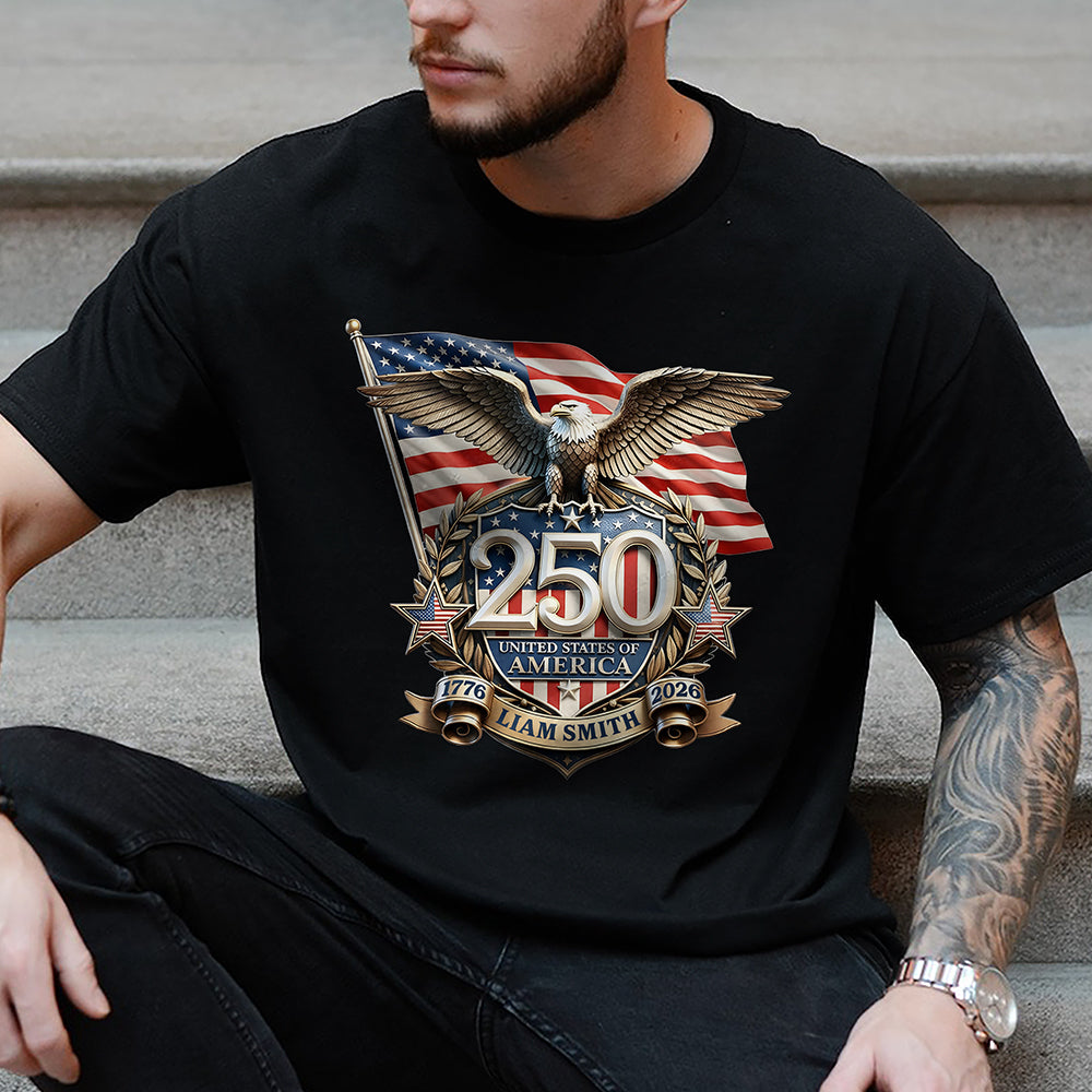 Personalized Patriot Eagle America 250th Anniversary Dark Shirt HO82 901836