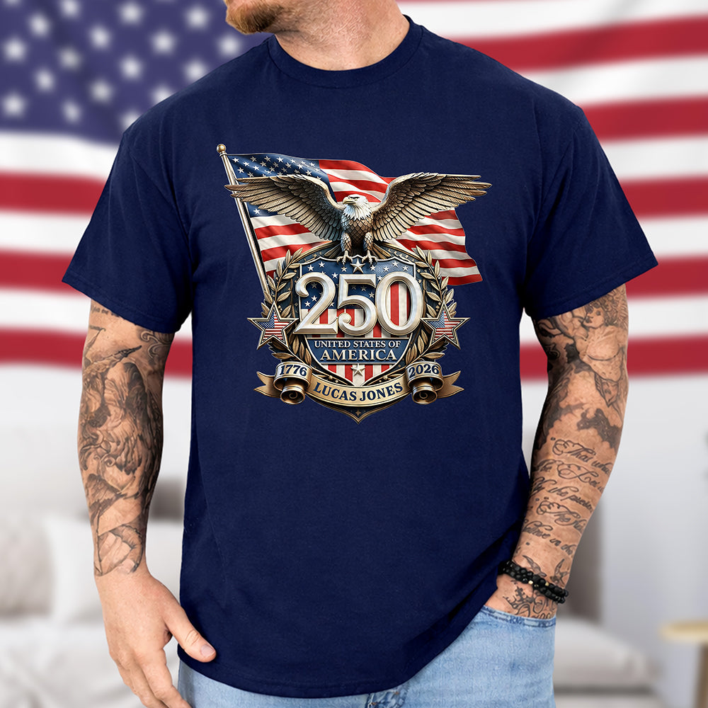 Personalized Patriot Eagle America 250th Anniversary Dark Shirt HO82 901836