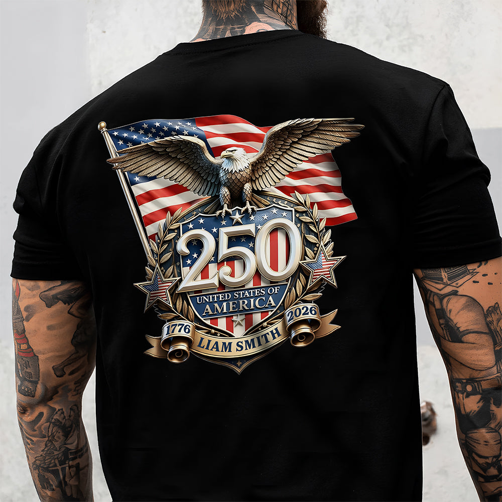 Personalized America 250th Anniversary Patriot Eagle Backside Shirt HO82 901834