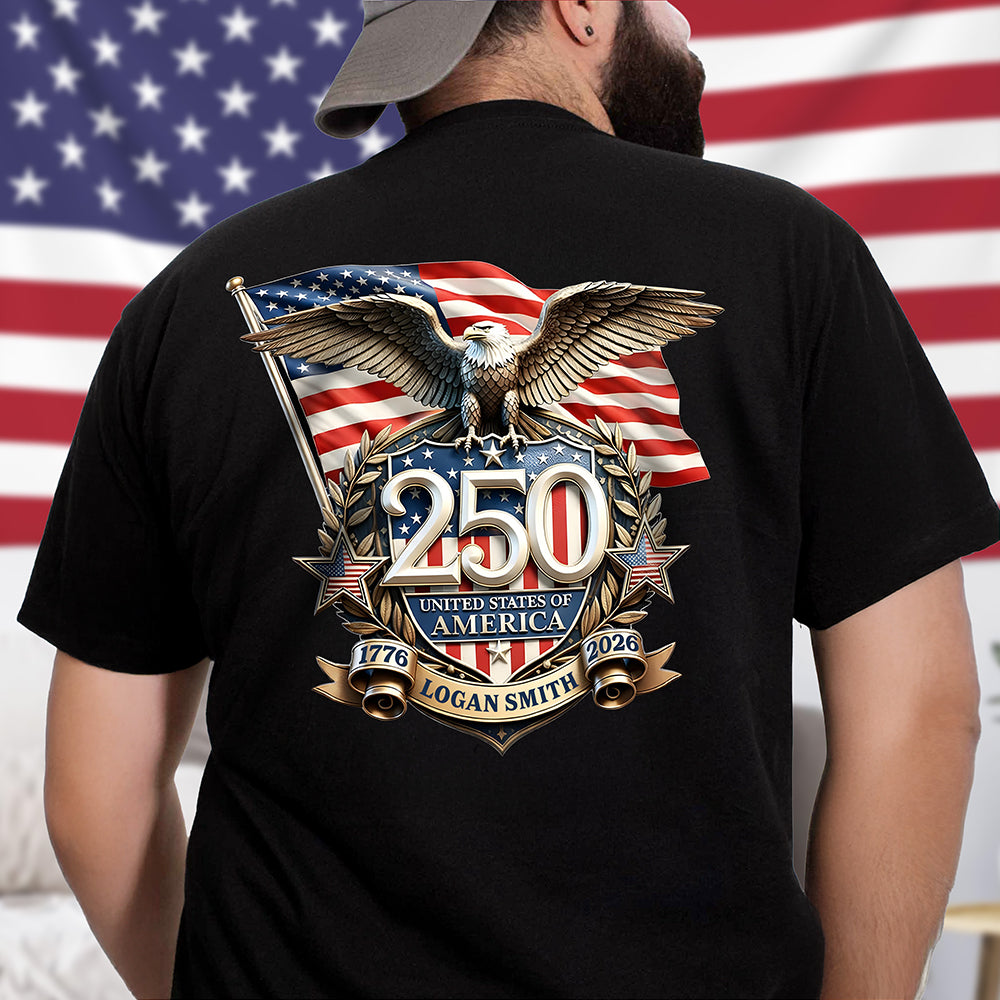 Personalized America 250th Anniversary Patriot Eagle Backside Shirt HO82 901834