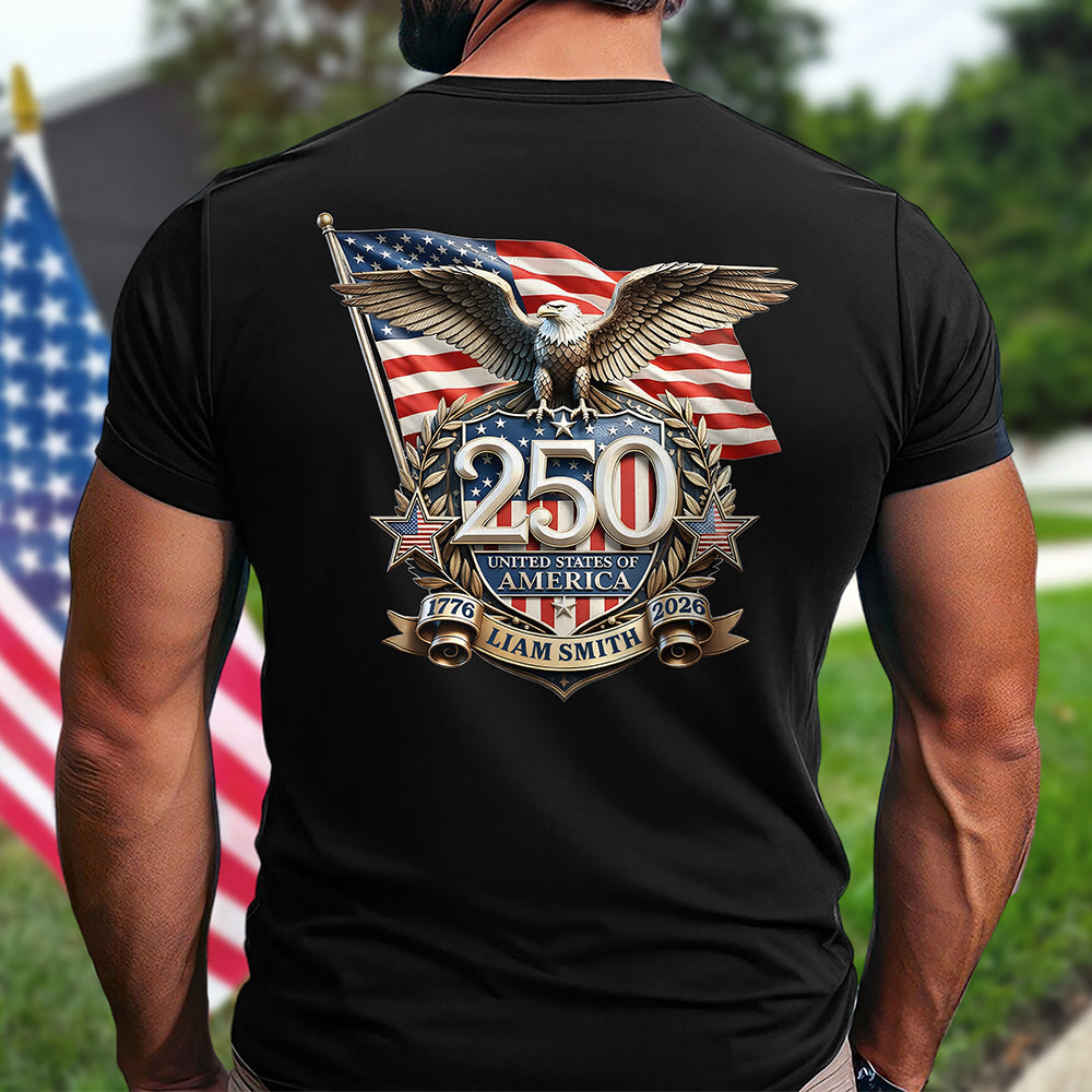 Personalized America 250th Anniversary Patriot Eagle Backside Shirt HO82 901834