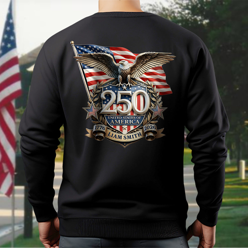 Personalized America 250th Anniversary Patriot Eagle Backside Shirt HO82 901834